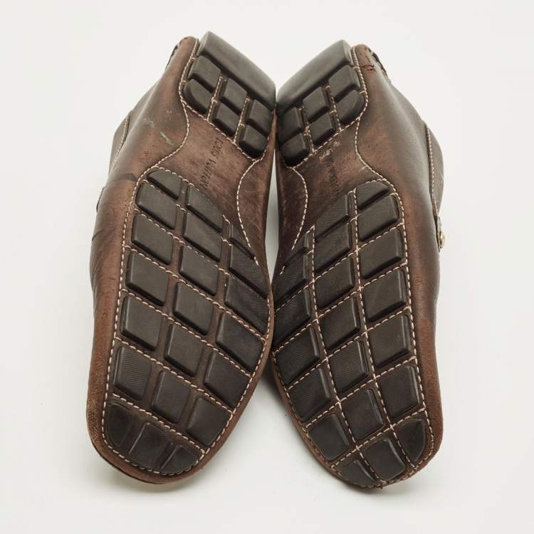 Pre Owned Louis Vuitton Monte Carlo Size 43 Brown Leather Loafers