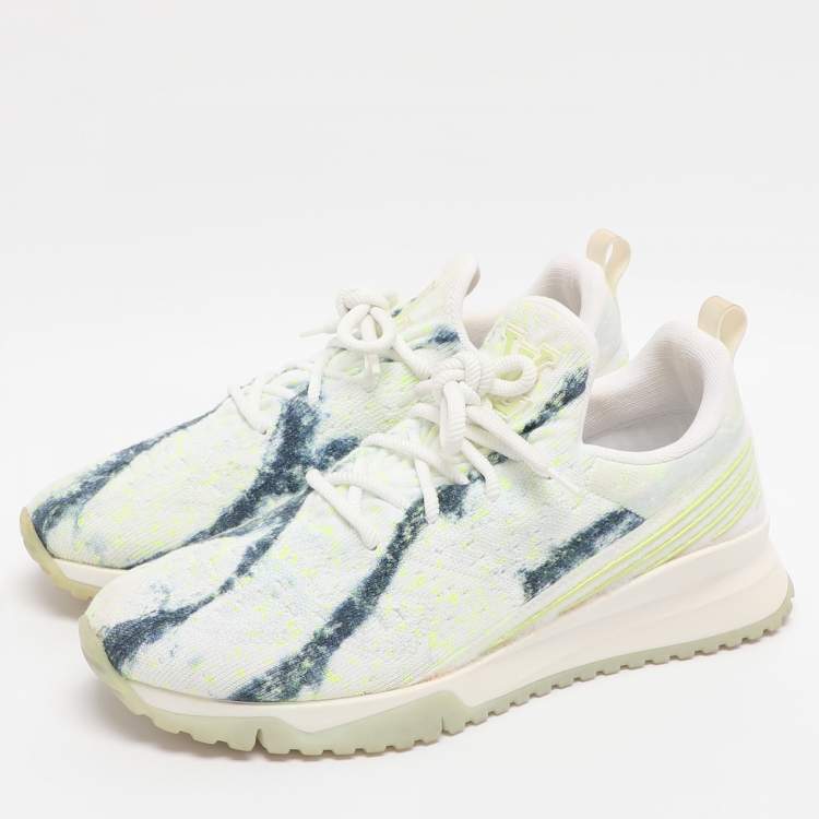 Pre Owned Louis Vuitton VNR Size 41 Green Knit Fabric Low Top Sneakers