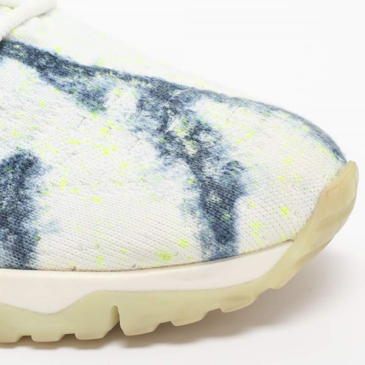 Pre Owned Louis Vuitton VNR Size 41 Green Knit Fabric Low Top Sneakers