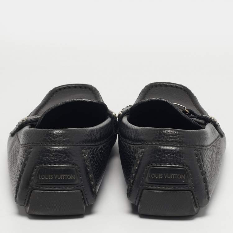 Pre Owned Louis Vuitton Monte Carlo Size 42 Black Leather Loafers