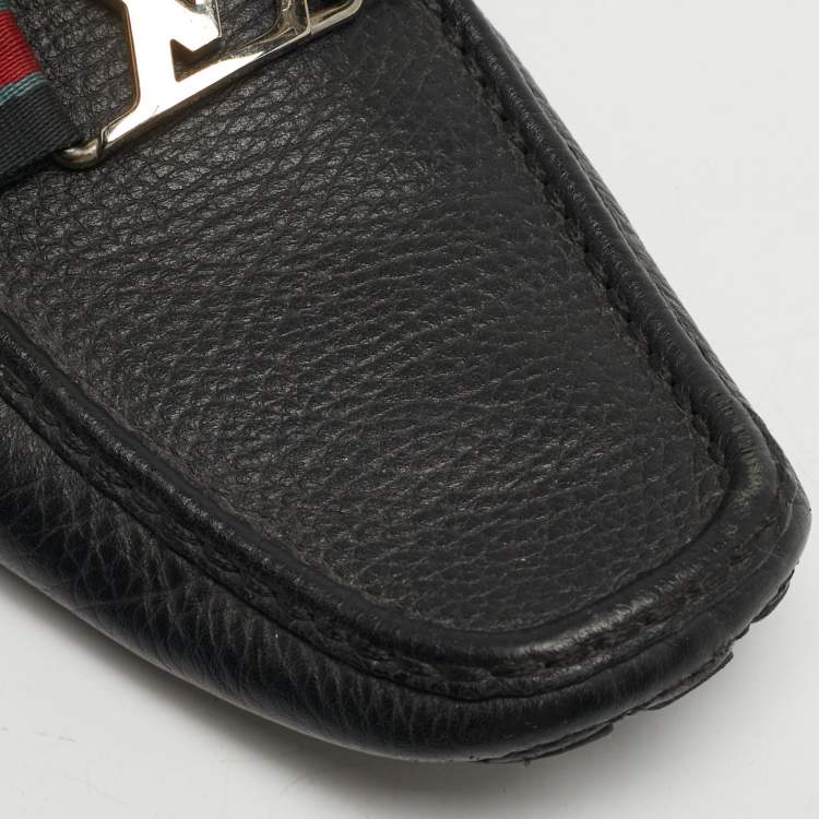 Pre Owned Louis Vuitton Monte Carlo Size 42 Black Leather Loafers