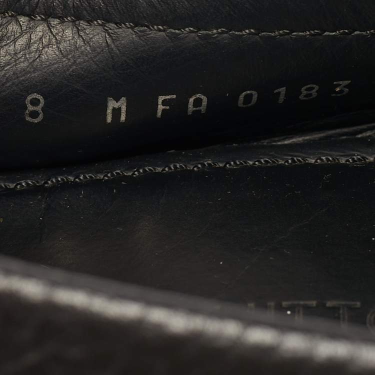 Pre Owned Louis Vuitton Monte Carlo Size 42 Black Leather Loafers