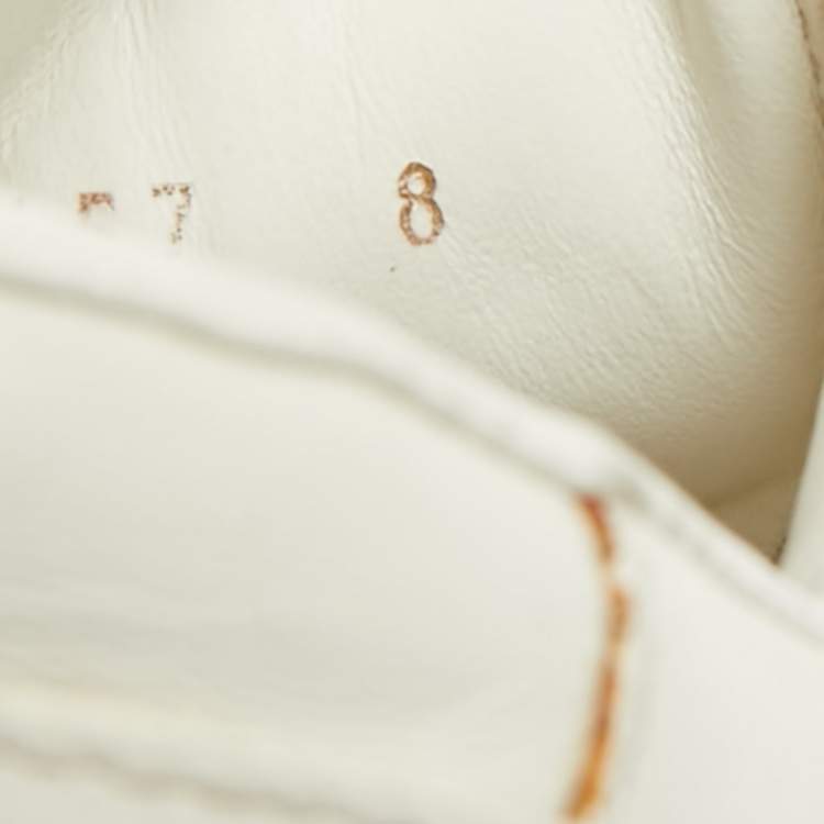 Pre Owned Louis Vuitton x Supreme Size 42 White/Red Monogram Canvas and Leather Lace Up Sneakers