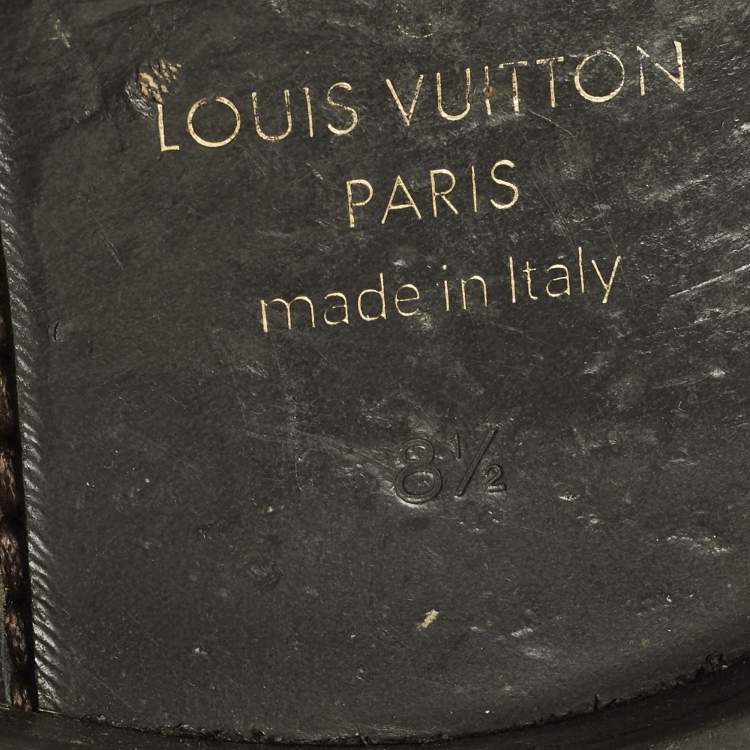 مملوكة مسبقًا حذاء أوكسفورد لوي فيتون برباط دامييه أسود منقوش مقاس 42