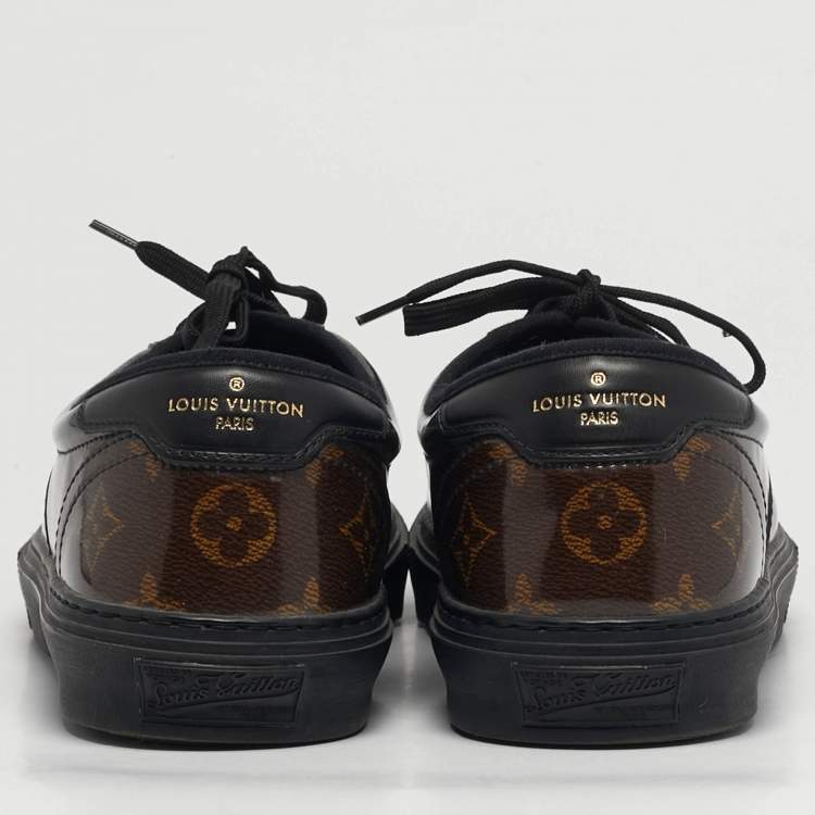 Pre Owned Louis Vuitton Trocadero Size 42.5 Brown/Black Monogram Coated Canvas Low Top Sneakers