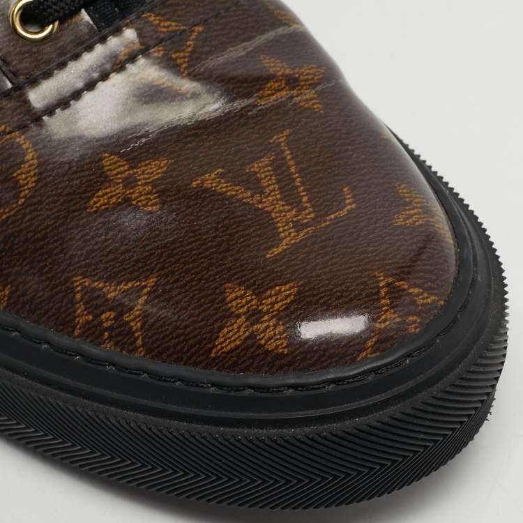 Pre Owned Louis Vuitton Trocadero Size 42.5 Brown/Black Monogram Coated Canvas Low Top Sneakers