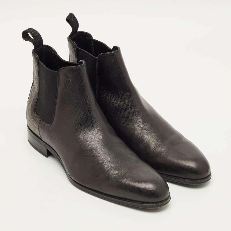 Pre Owned Louis Vuitton Chelsea Size 43.5 Black Ankle Length Boots