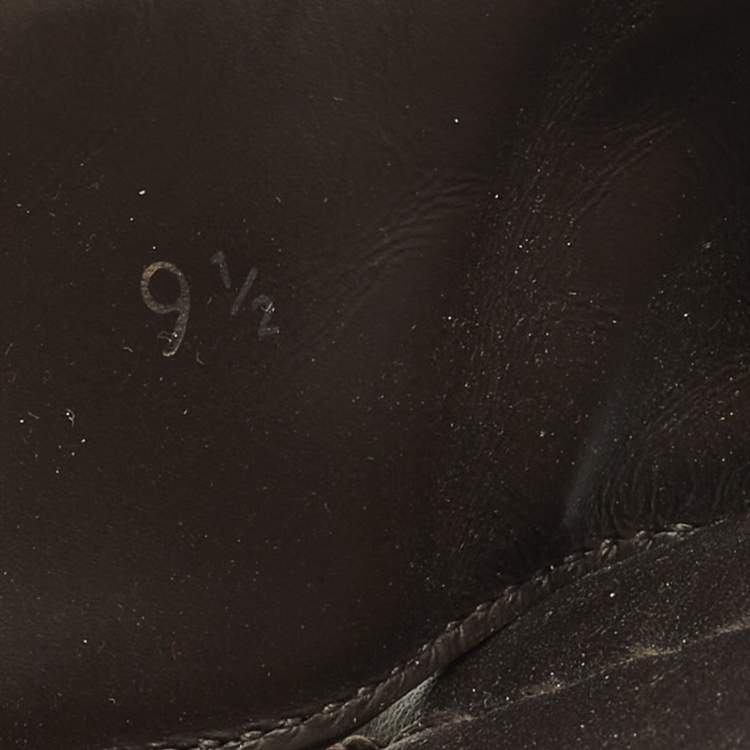 Pre Owned Louis Vuitton Hamptons Size 43.5 Dark Brown/Olive Leather and Canvas Thong Sandals