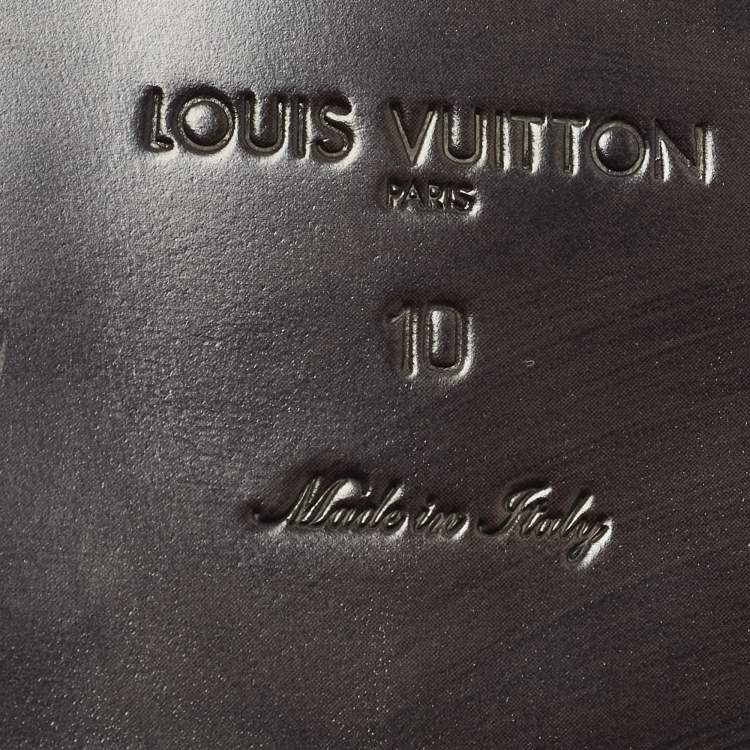 Pre Owned Louis Vuitton Size 44 Dark Brown Damier Leather Criss-Cross Flat Sandals