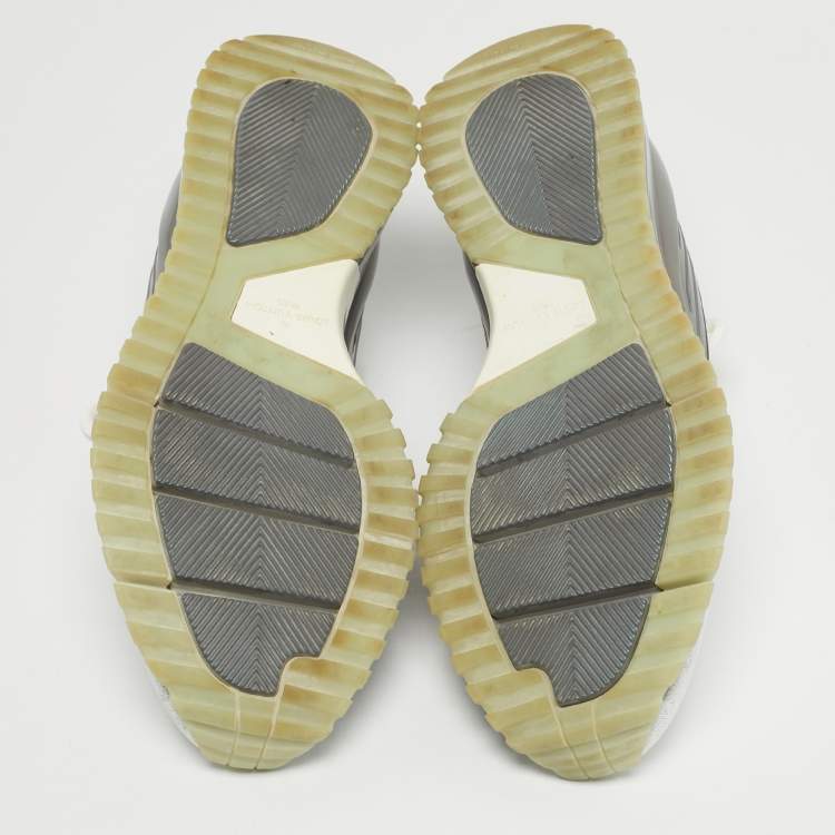 Pre Owned Louis Vuitton V.N.R Size 43.5 White Cotton Knit Lace Up Sneakers