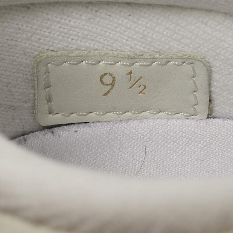 Pre Owned Louis Vuitton V.N.R Size 43.5 White Cotton Knit Lace Up Sneakers