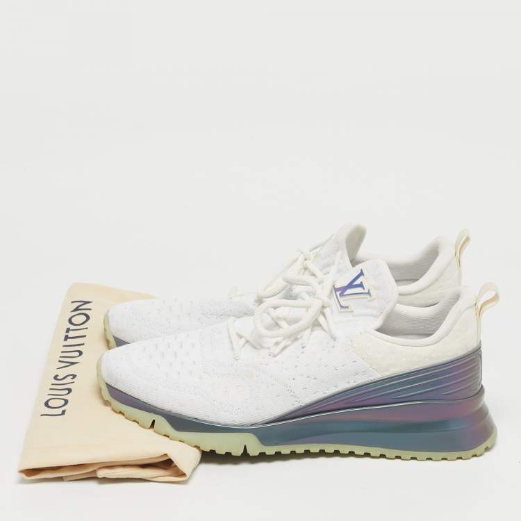 Pre Owned Louis Vuitton V.N.R Size 43.5 White Cotton Knit Lace Up Sneakers