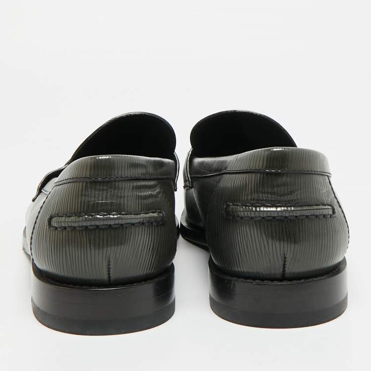 Pre Owned Louis Vuitton Major Size 42.5 Dark Green Epi Leather Slip On Loafers