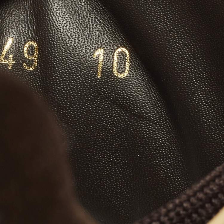 Pre Owned Louis Vuitton Size 44 Brown Suede Low Top Sneakers