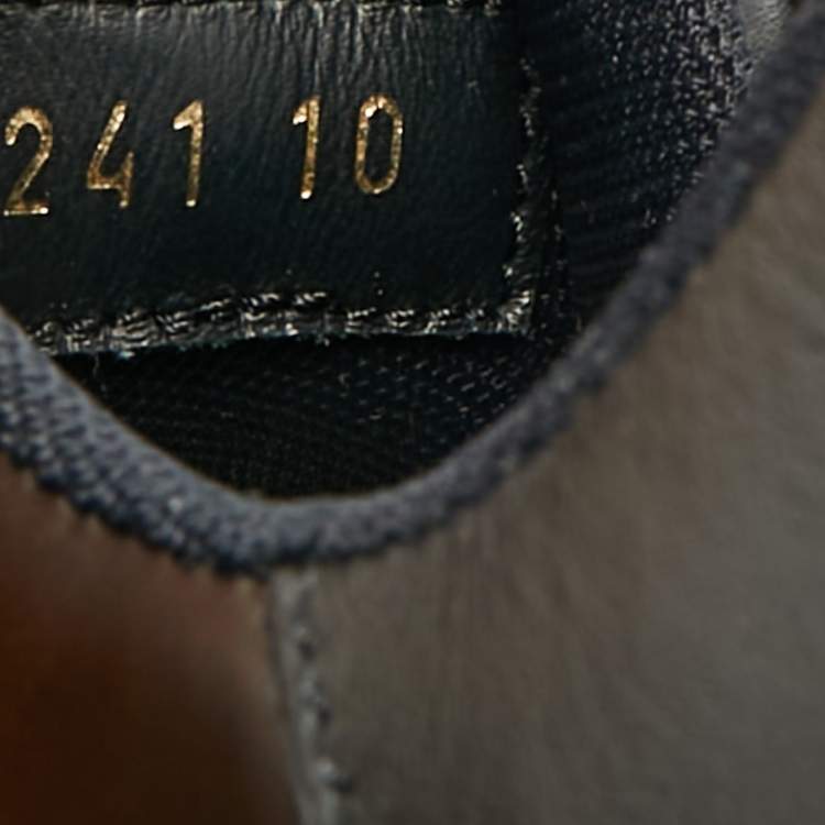 Pre Owned Louis Vuitton LV Trainer Size 44 Brown Leather Low Top Sneakers