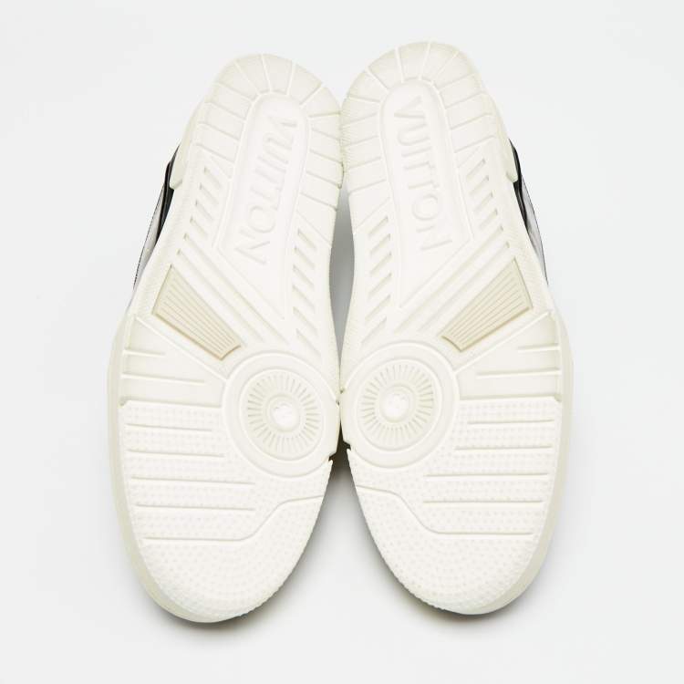 Pre Owned Louis Vuitton LV Trainer Size 44 Brown Leather Low Top Sneakers