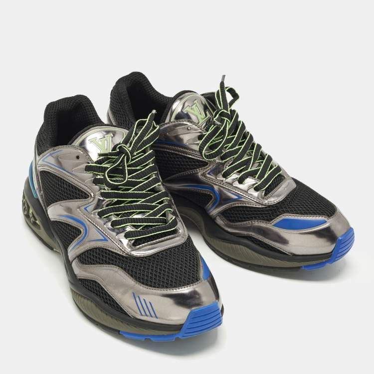 Pre Owned Louis Vuitton LV Trail Size 42 Multicolor Leather and Mesh Low Top Sneakers