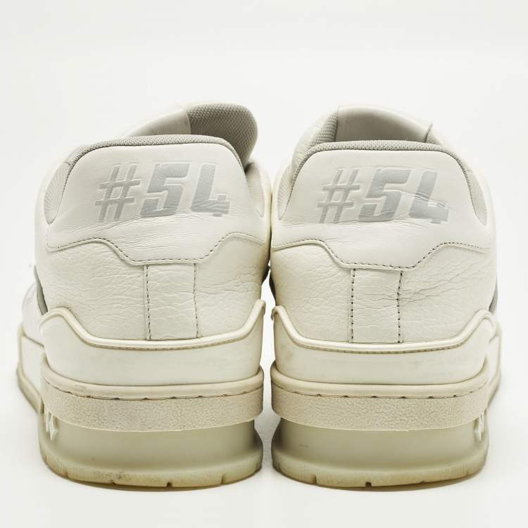 مملوكة مسبقًا Louis Vuitton LV Trainer Size 42 White Leather Lace Up Sneakers