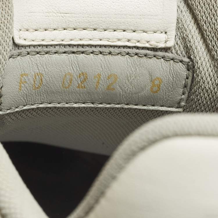 مملوكة مسبقًا Louis Vuitton LV Trainer Size 42 White Leather Lace Up Sneakers