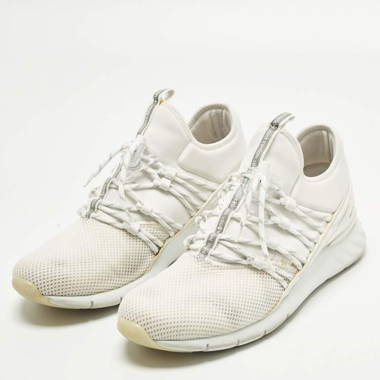 Pre Owned حذاء رياضي لويس فيتون قماش وشبك أحمر فاستلين مقاس 46