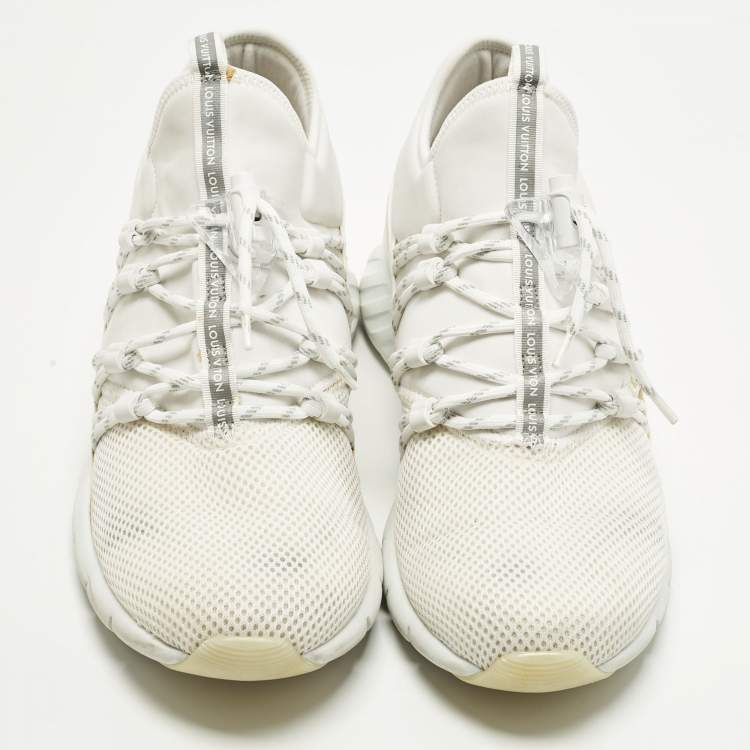 Pre Owned حذاء رياضي لويس فيتون قماش وشبك أحمر فاستلين مقاس 46