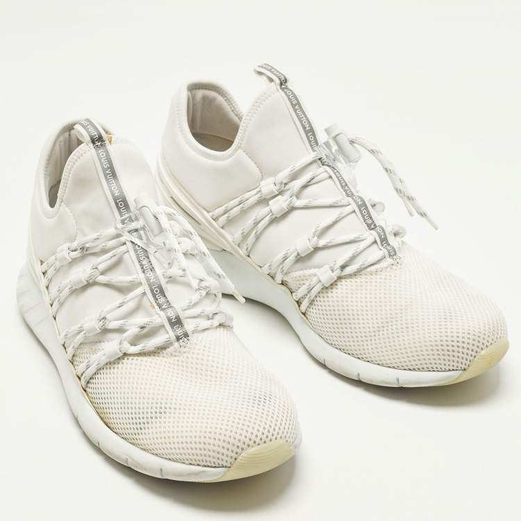 Pre Owned حذاء رياضي لويس فيتون قماش وشبك أحمر فاستلين مقاس 46