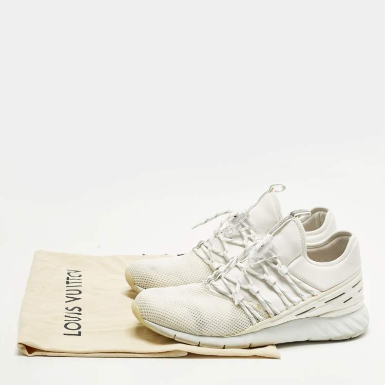 Pre Owned حذاء رياضي لويس فيتون قماش وشبك أحمر فاستلين مقاس 46