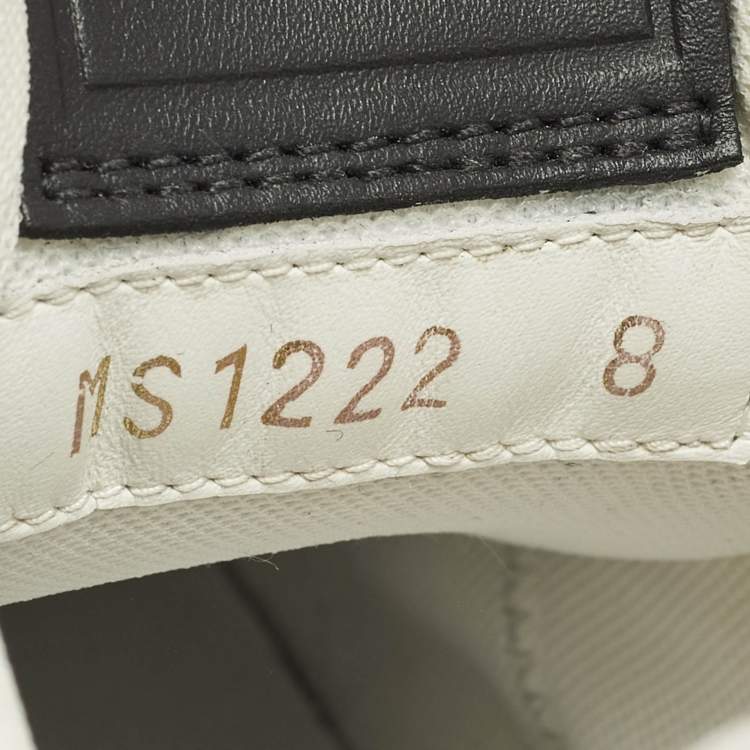 Pre Owned Louis Vuitton LV Trainer Size 42 White/Black Leather Lace Up Sneakers