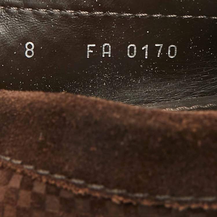 Pre Owned Louis Vuitton Monte Carlo Size 42 Brown Suede Loafers