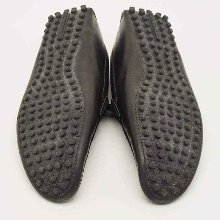 Pre Owned Louis Vuitton Hockenheim Size 43.5 Black Leather Loafers