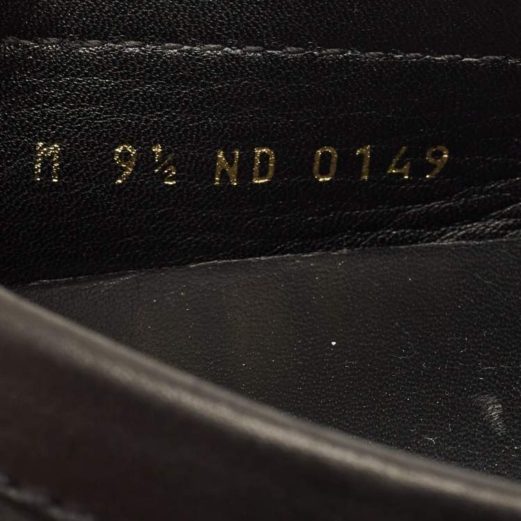 Pre Owned Louis Vuitton Hockenheim Size 43.5 Black Leather Loafers