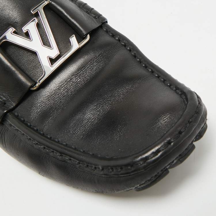 Pre Owned Louis Vuitton Monte Carlo Size 41 Black Leather Loafers