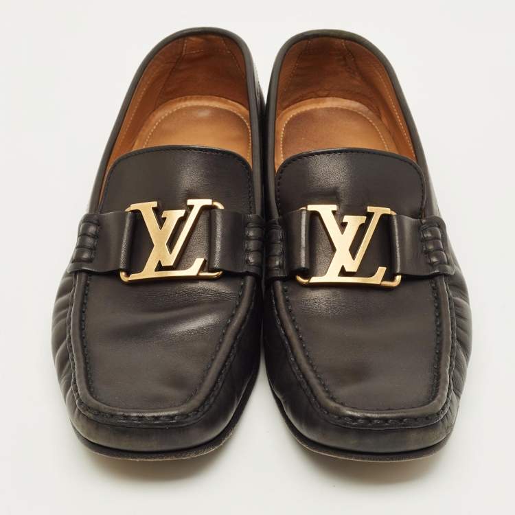 Pre Owned Louis Vuitton Monte Carlo Size 40 Black Leather Loafers