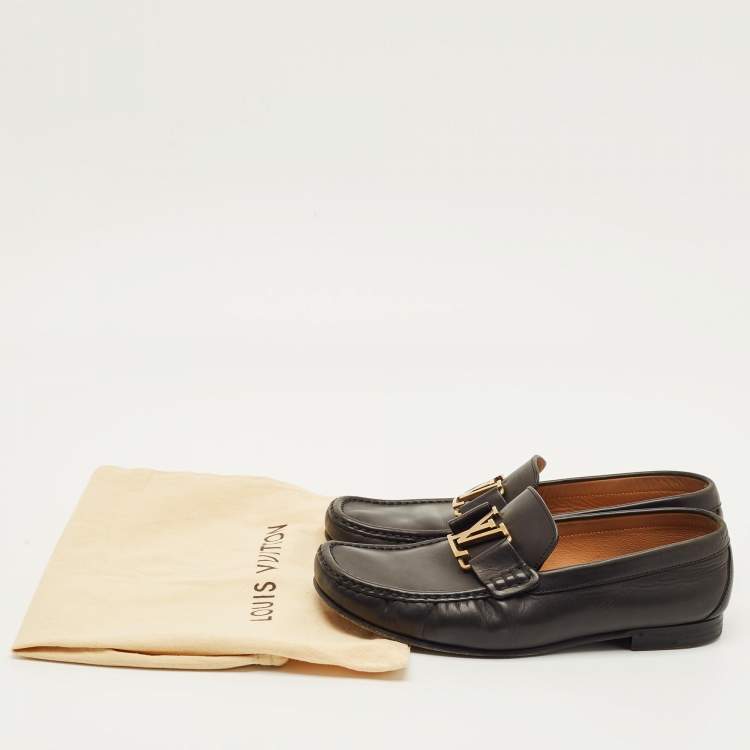 Pre Owned Louis Vuitton Monte Carlo Size 40 Black Leather Loafers