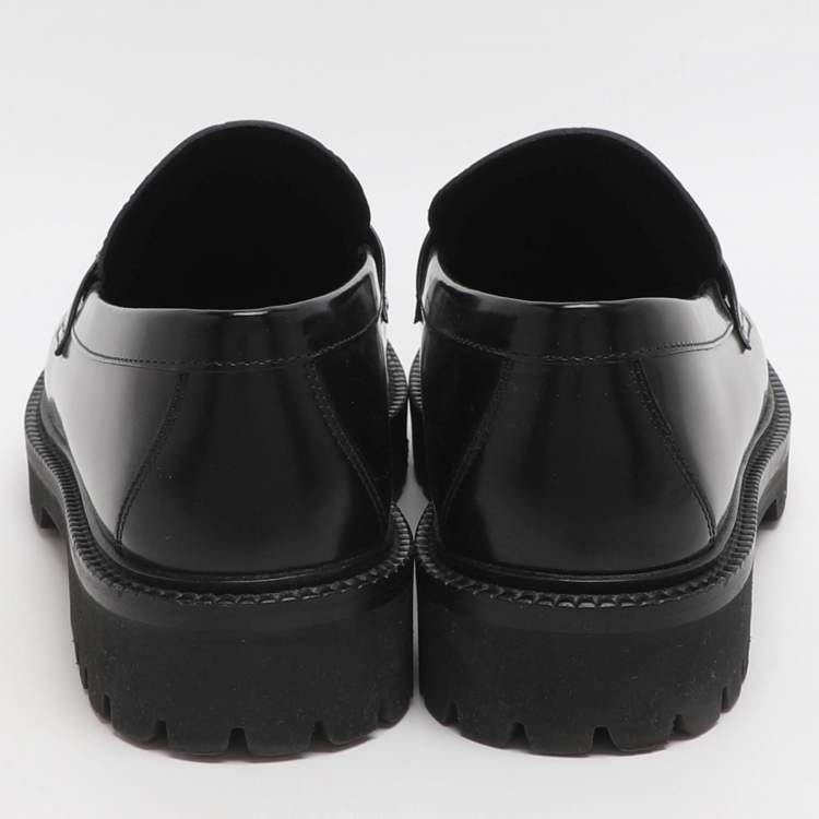 Pre Owned حذاء لوفرز لوي فيتون ماجور منقوش أسود مقاس 41.5