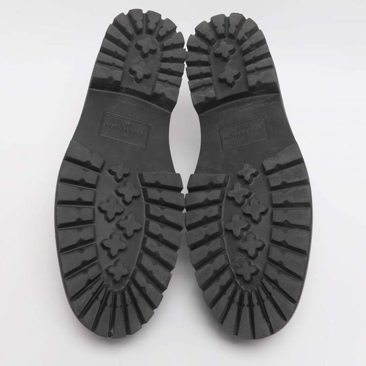 Pre Owned حذاء لوفرز لوي فيتون ماجور منقوش أسود مقاس 41.5