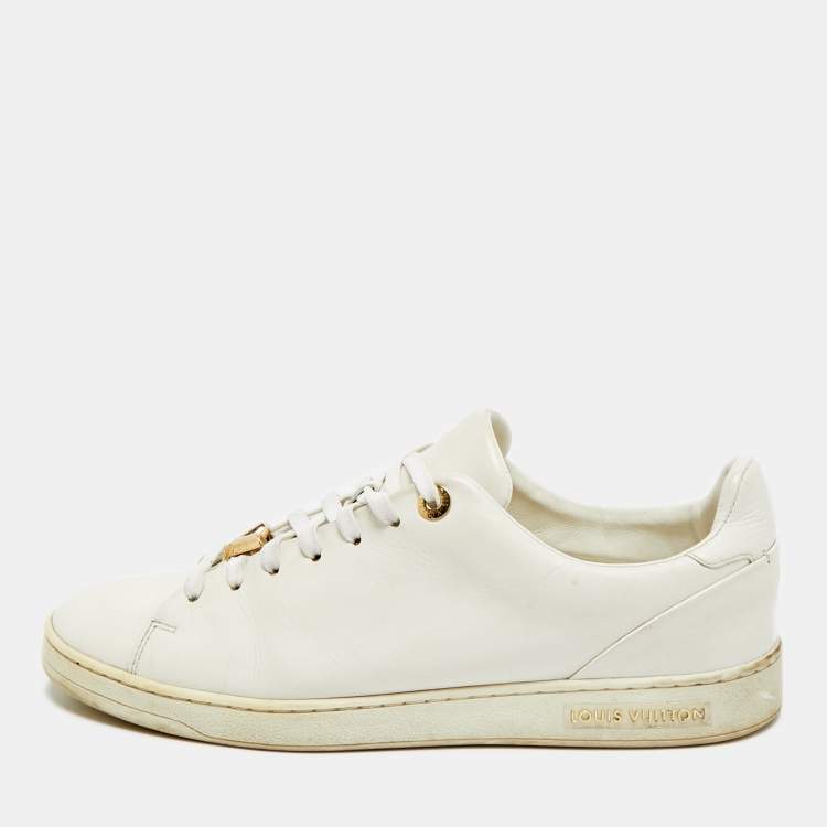 Pre Owned Louis Vuitton Frontrow Size 41 White Leather Lace Up Sneakers