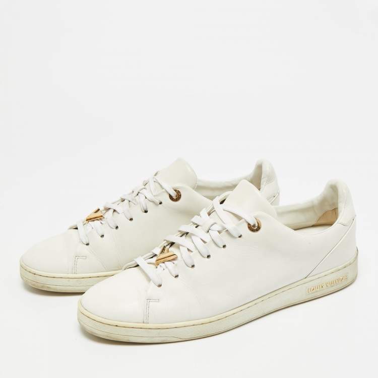 Pre Owned Louis Vuitton Frontrow Size 41 White Leather Lace Up Sneakers