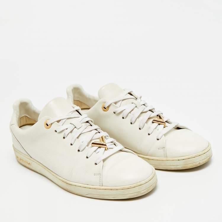 Pre Owned Louis Vuitton Frontrow Size 41 White Leather Lace Up Sneakers