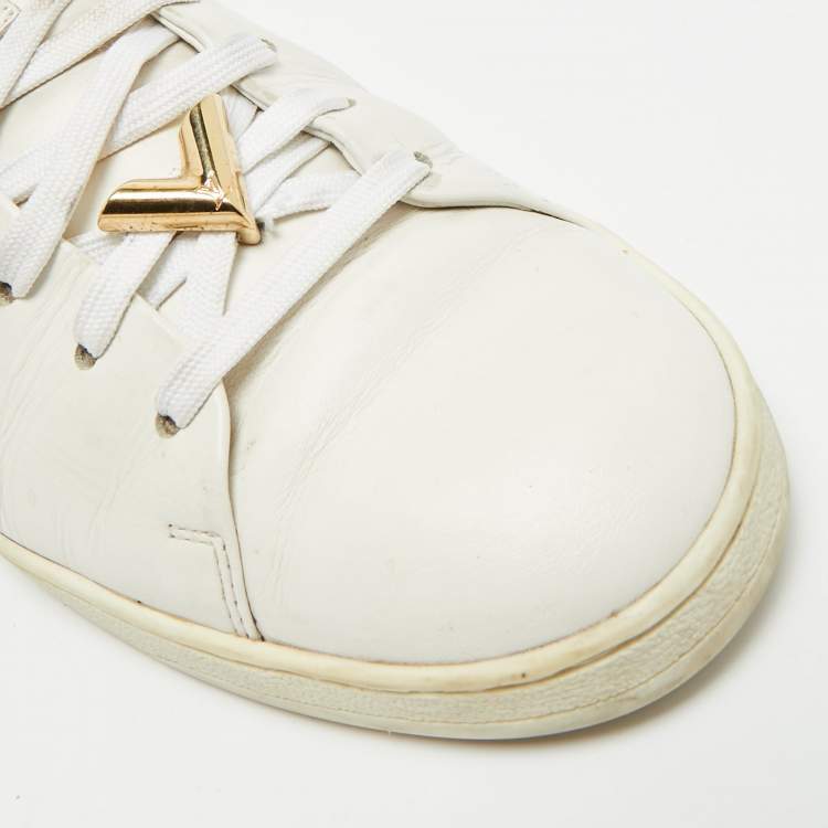 Pre Owned Louis Vuitton Frontrow Size 41 White Leather Lace Up Sneakers