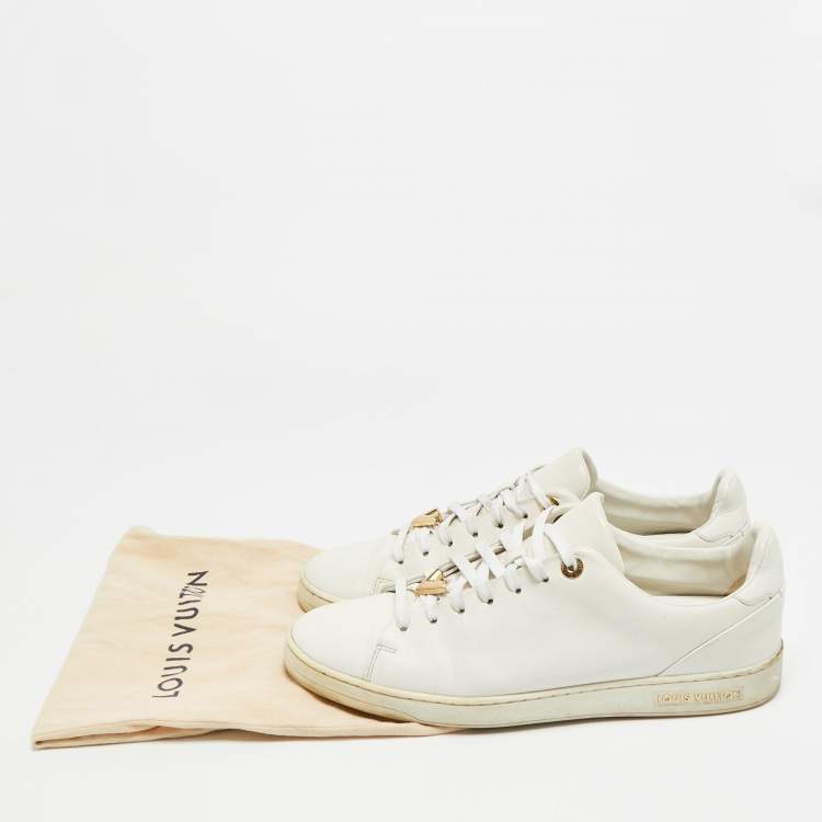 Pre Owned Louis Vuitton Frontrow Size 41 White Leather Lace Up Sneakers