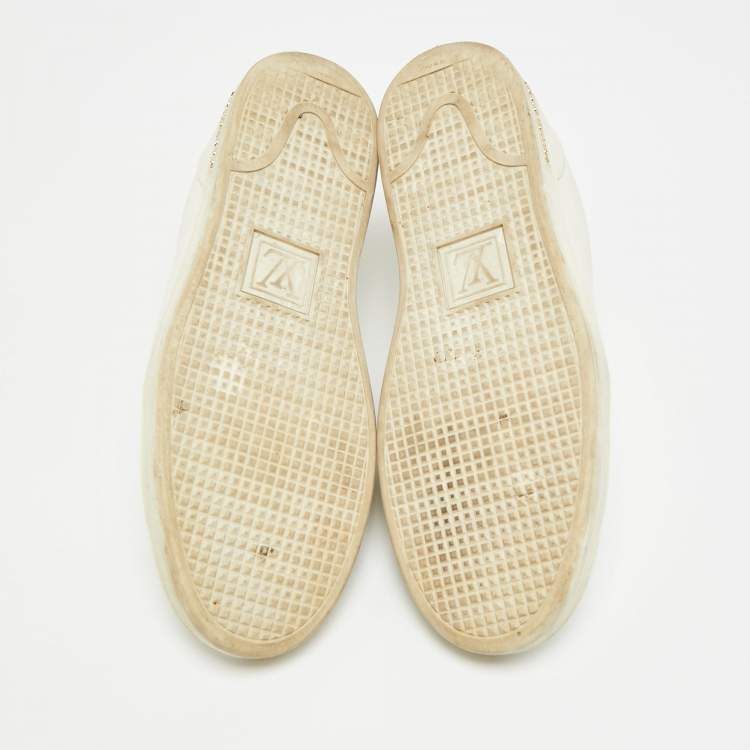 Pre Owned Louis Vuitton Frontrow Size 41 White Leather Lace Up Sneakers