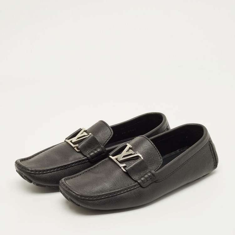 Pre Owned Louis Vuitton Monte Carlo Size 43 Black Leather Loafers