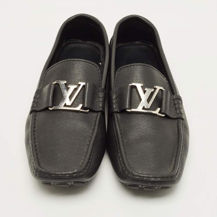 Pre Owned Louis Vuitton Monte Carlo Size 43 Black Leather Loafers