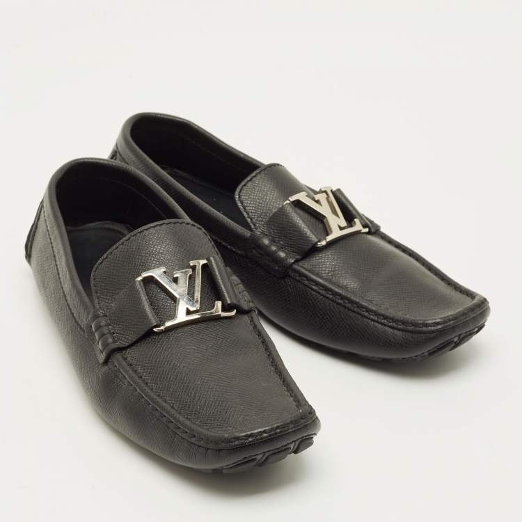 Pre Owned Louis Vuitton Monte Carlo Size 43 Black Leather Loafers