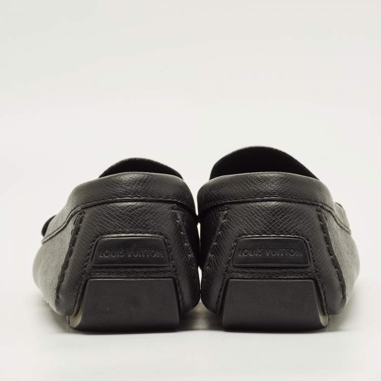 Pre Owned Louis Vuitton Monte Carlo Size 43 Black Leather Loafers