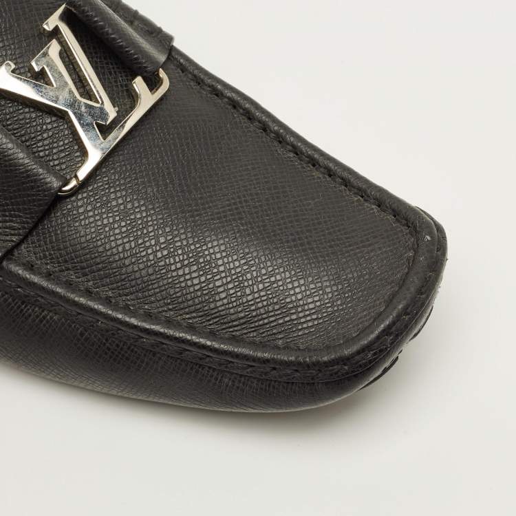 Pre Owned Louis Vuitton Monte Carlo Size 43 Black Leather Loafers