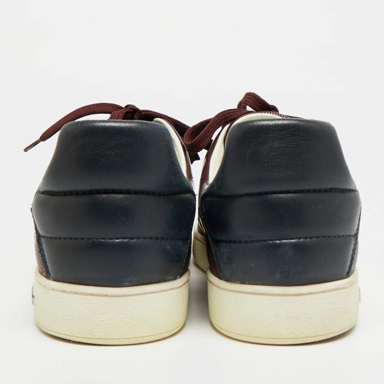 Pre Owned Louis Vuitton Frontrow Size 40.5 Burgundy/Black Leather Lace Up Sneakers