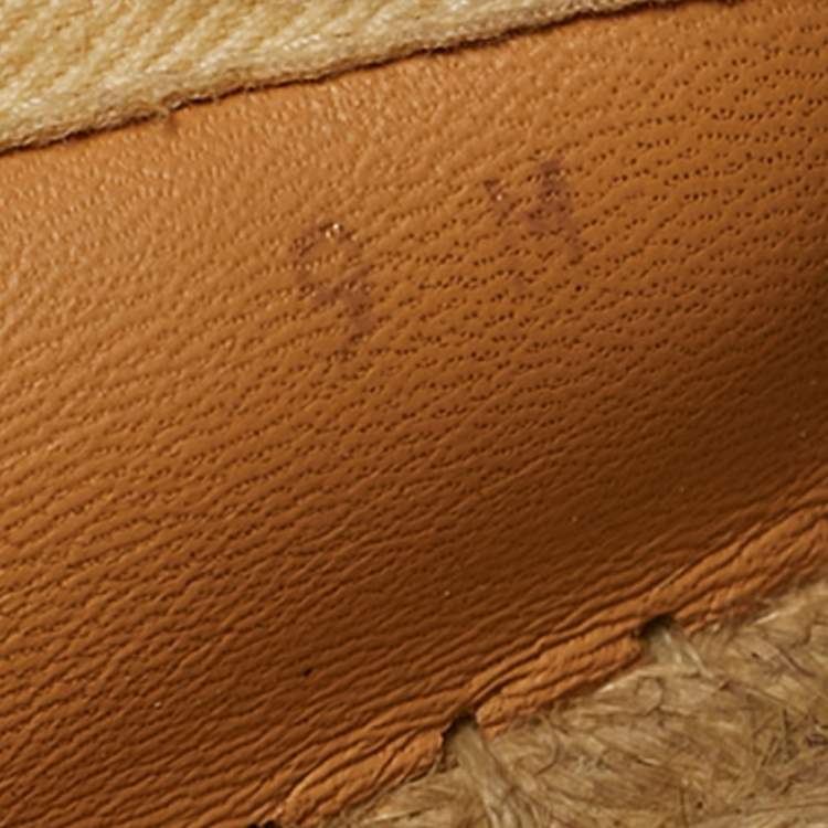 Pre Owned Louis Vuitton Size 43 Navy Blue Leather Lace Up Espadrille