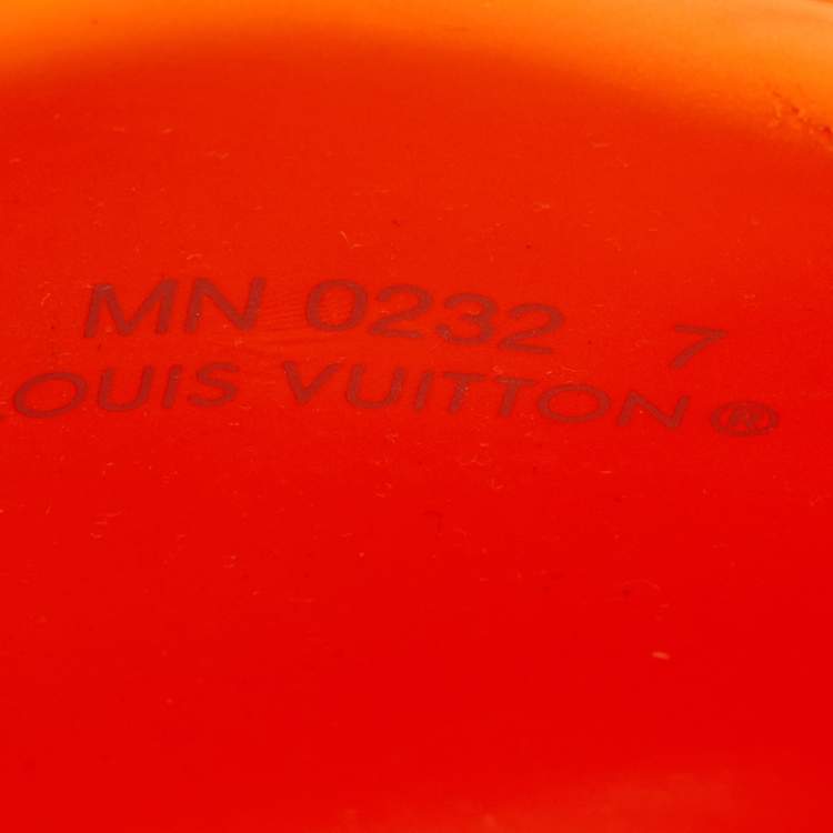 Pre Owned Louis Vuitton Waterfront Size 41 Orange Monogram Rubber Pool Slide Sandals